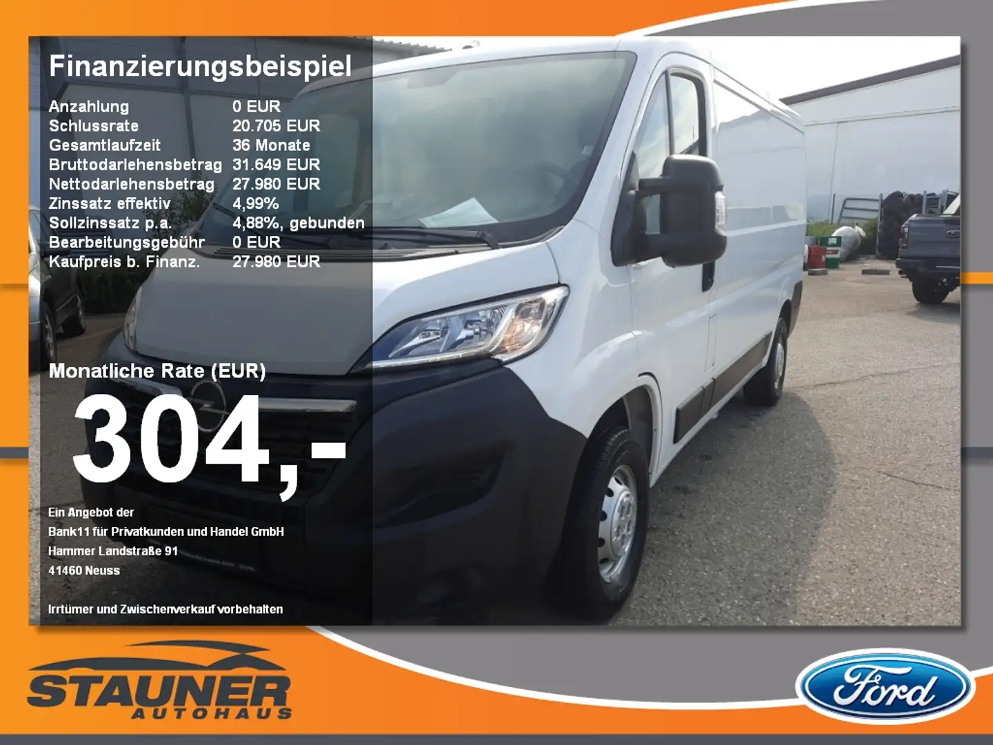 Opel Movano C 2.2 Diesel 140 L2H1 3.5t Ka Edition Klima Weiß - 1