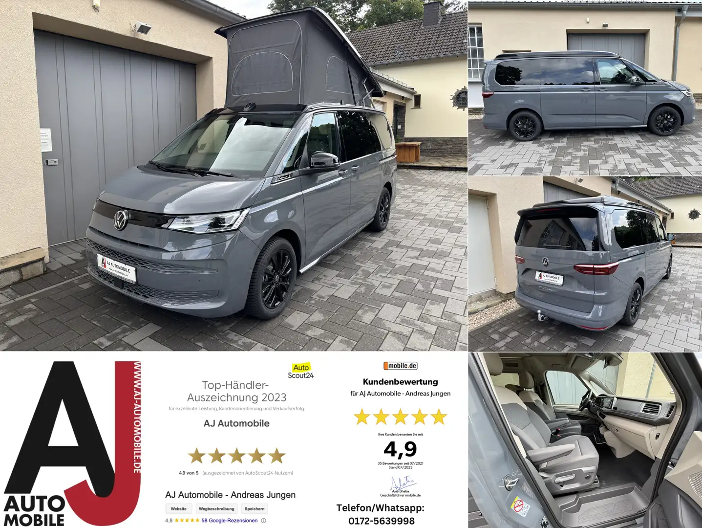 Volkswagen T7 California Beach 2.0 TSi AHK/Standh/VisAVis Grau - 1