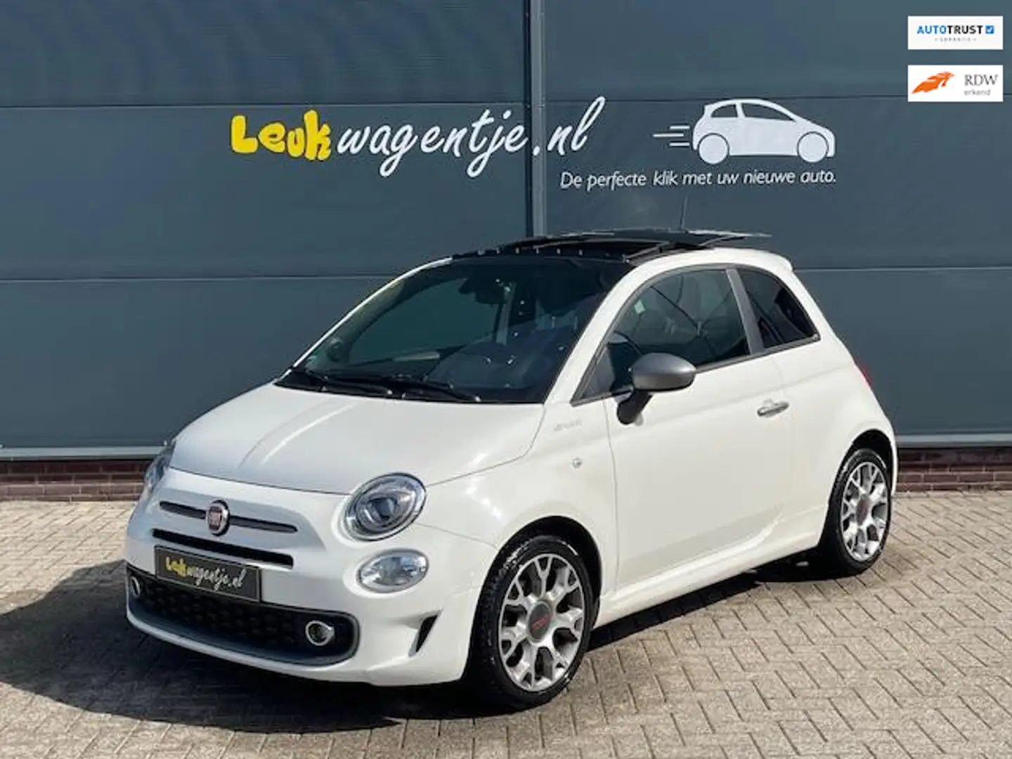 Fiat 500 1.0 Hybrid Sport *schuifdak *climate *carplay *16” Wit - 1