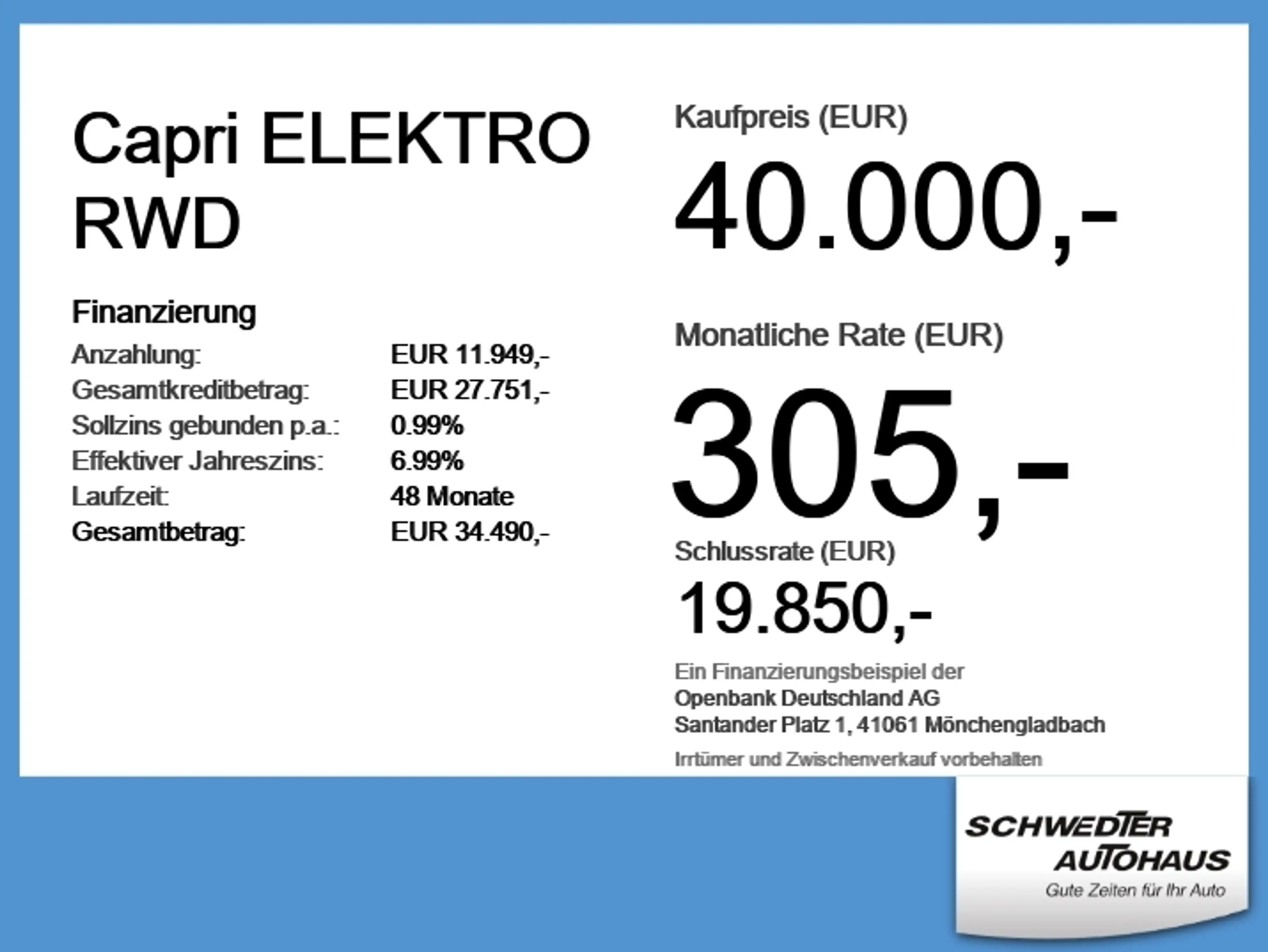 Ford Capri ELEKTRO RWD NAV*IACC*SHZ*LHZ*LED*PDC*CAM — photo 6