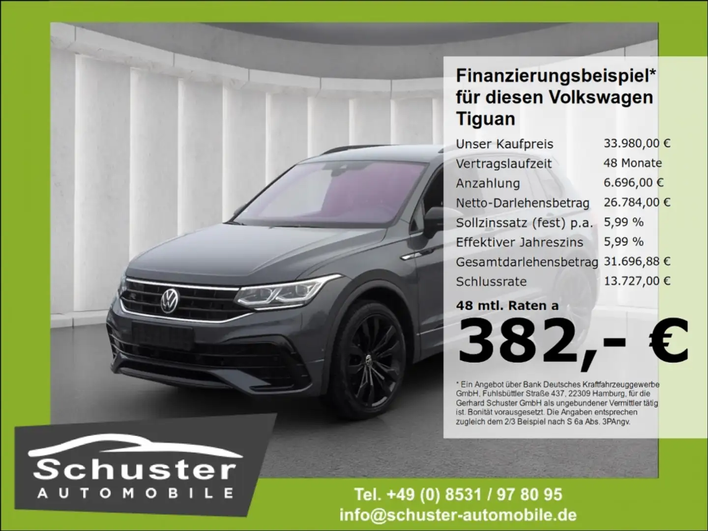 Volkswagen Tiguan R-LINE 4Mot TDI*200PS AHK IQ-LED ACC 20* Grau - 1