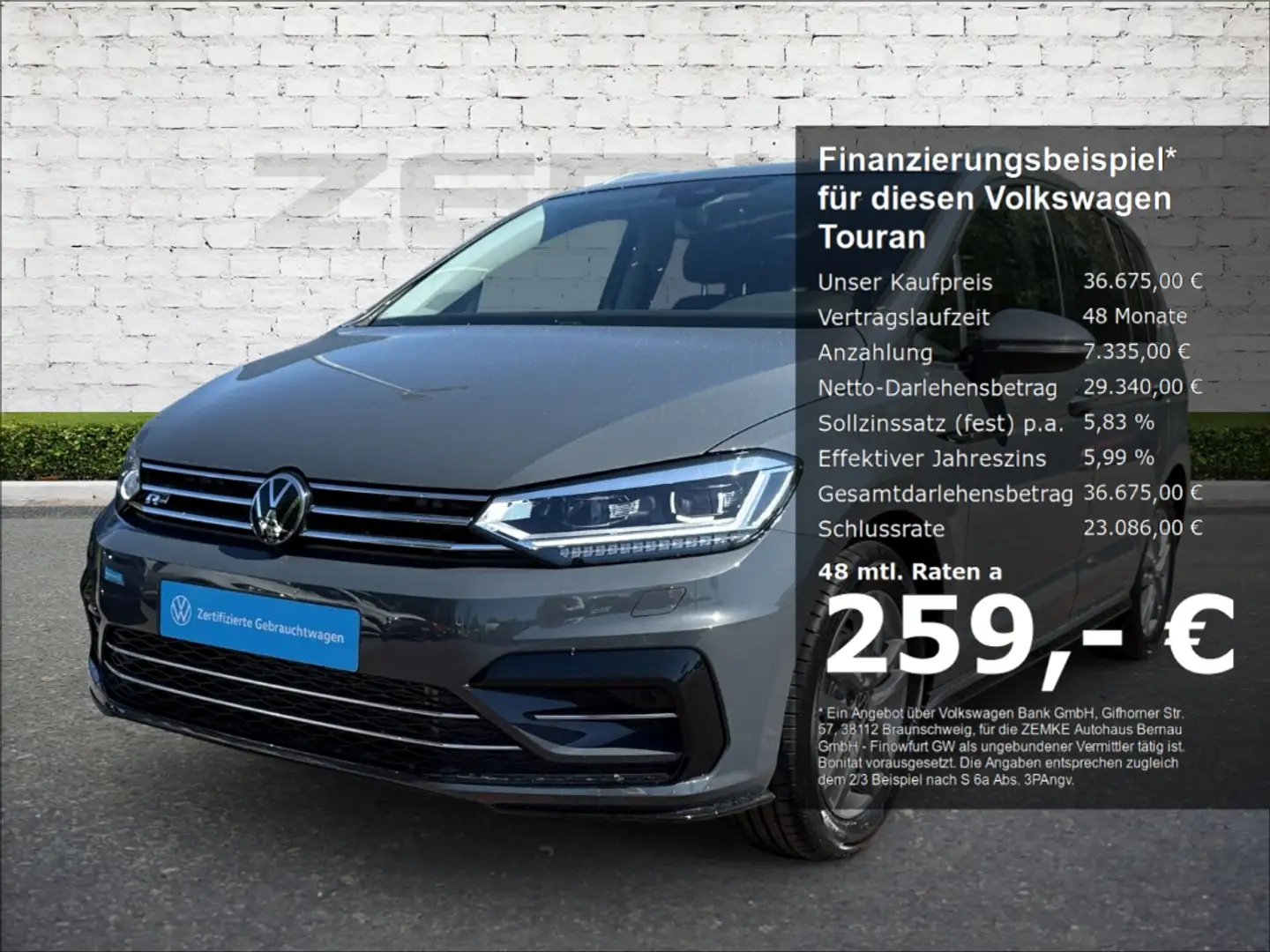 Volkswagen Touran 1.5 TSI DSG Comfortline Sportpaket Navi Digitales Grau - 1