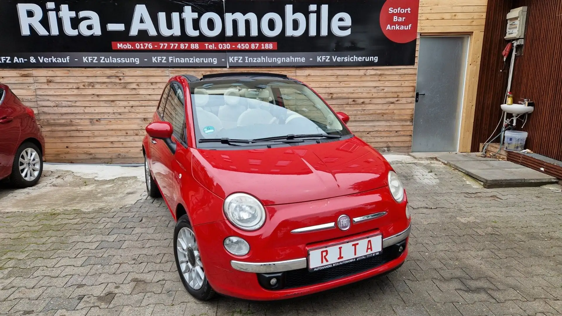 Fiat 500 C 1.4 16V, PDC, Klima, Navi, Nichtraucher Rot - 1