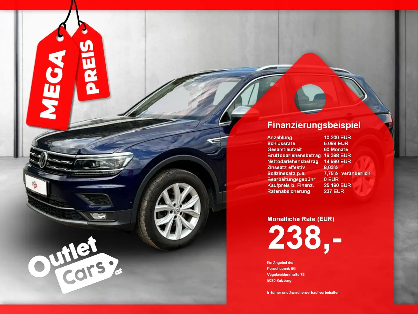 Volkswagen Tiguan Allspace 2.0 TDI 4Mot HL LED+HEADUP+360KAM Blau - 1