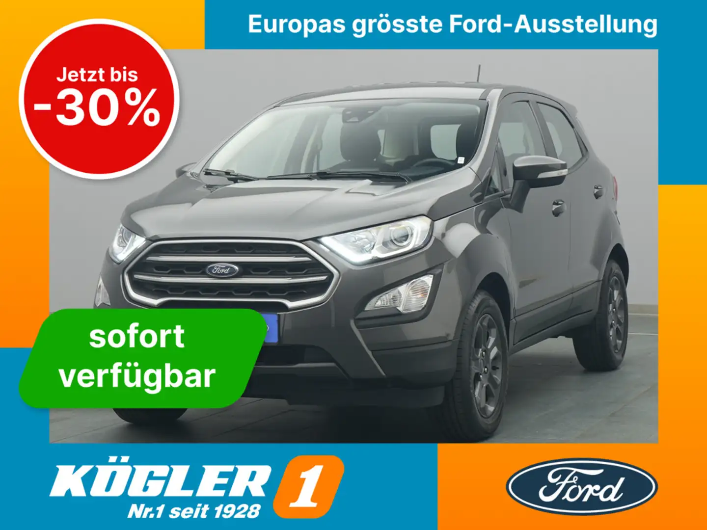 Ford EcoSport Cool&Connect 100PS/Winter-Paket Grijs - 1