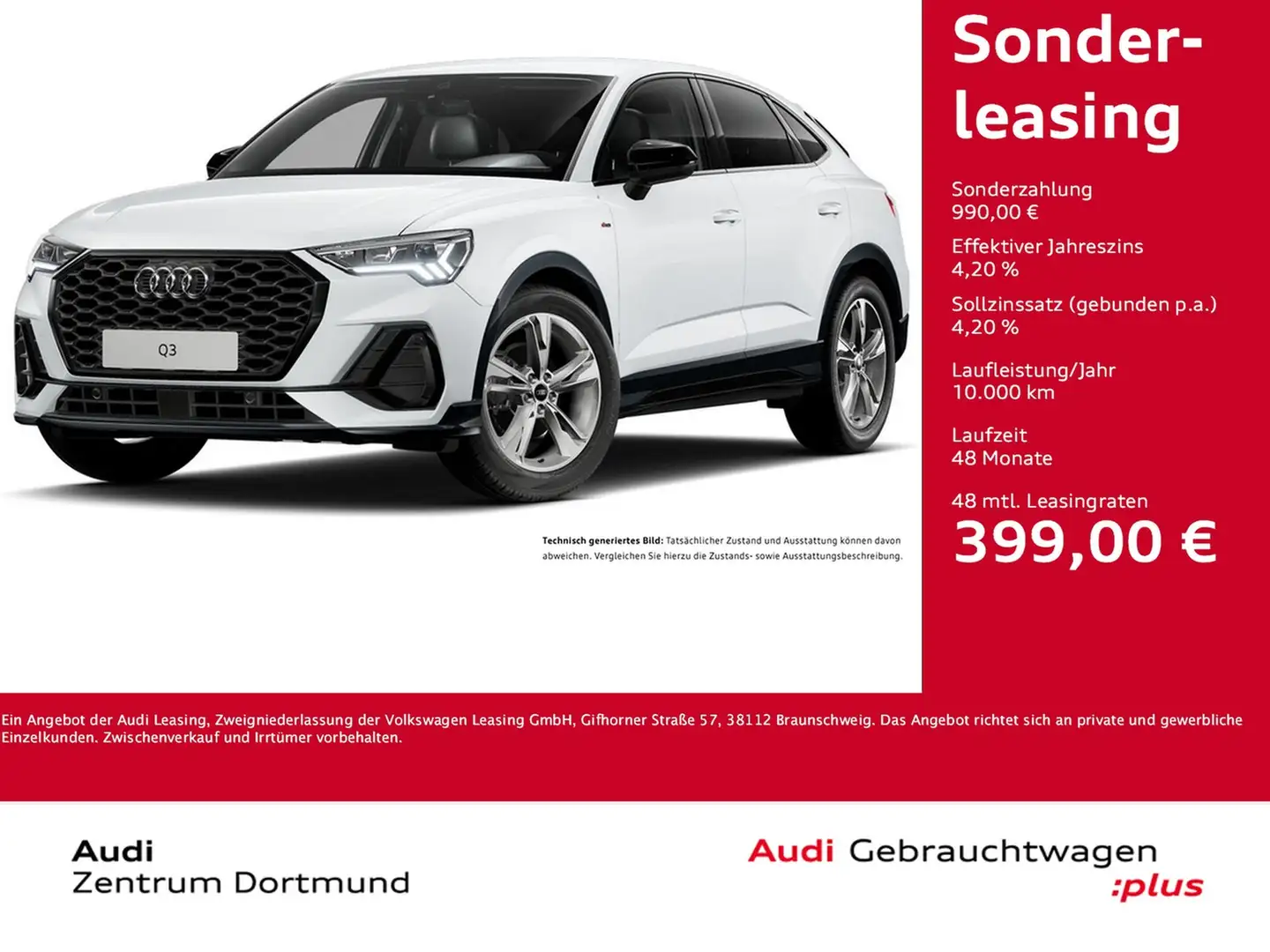 Audi Q3 Sportback 35 S LINE AHK ACC LM19 EKLAPPE NAVI+ Weiß - 1