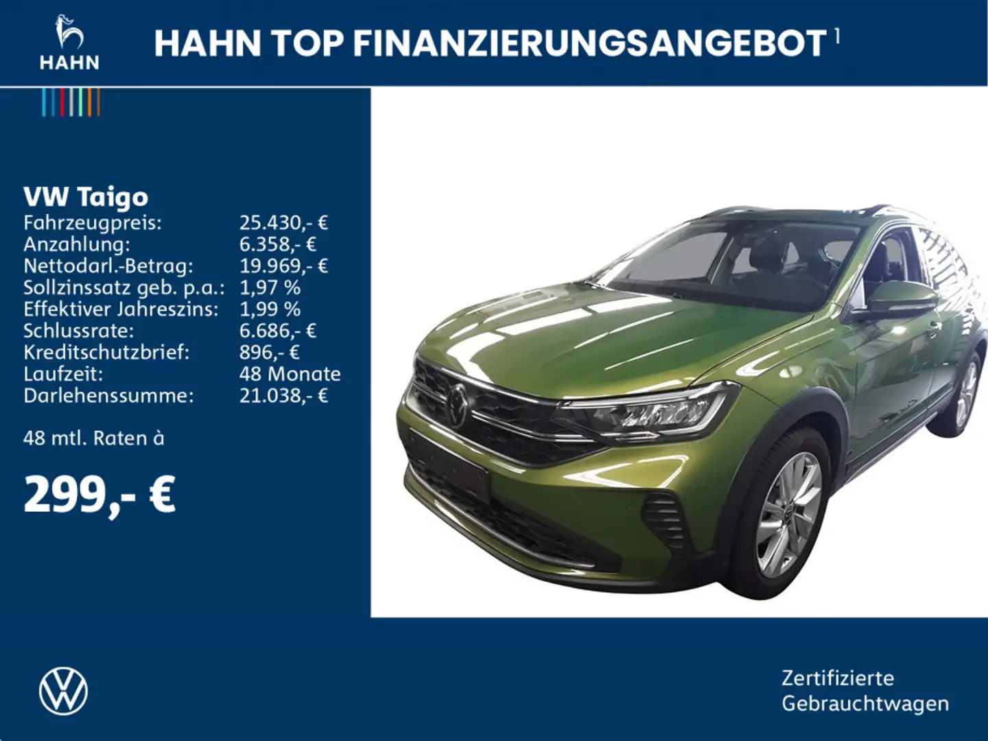 Volkswagen Taigo 1.0TSI DSG Life LED Navi AHK CAM ACC APP Grün - 2