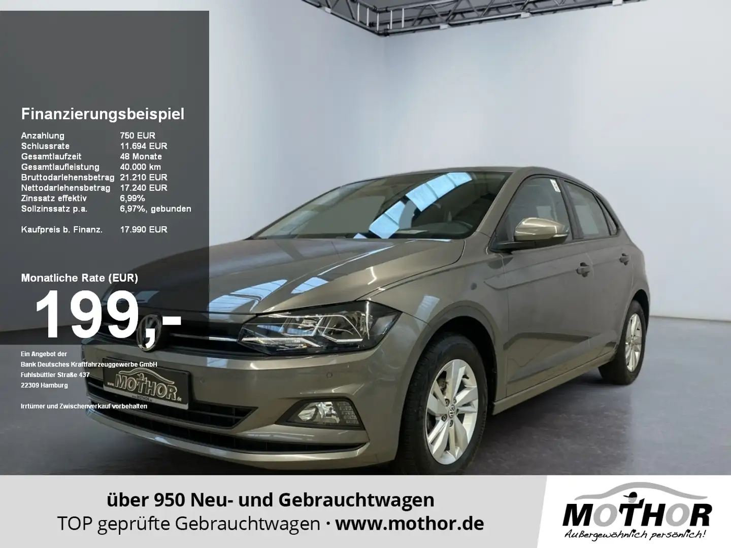 Volkswagen Polo VI Comfortline 1.0 TSI DSG LM W-Paket Sound Grau - 1