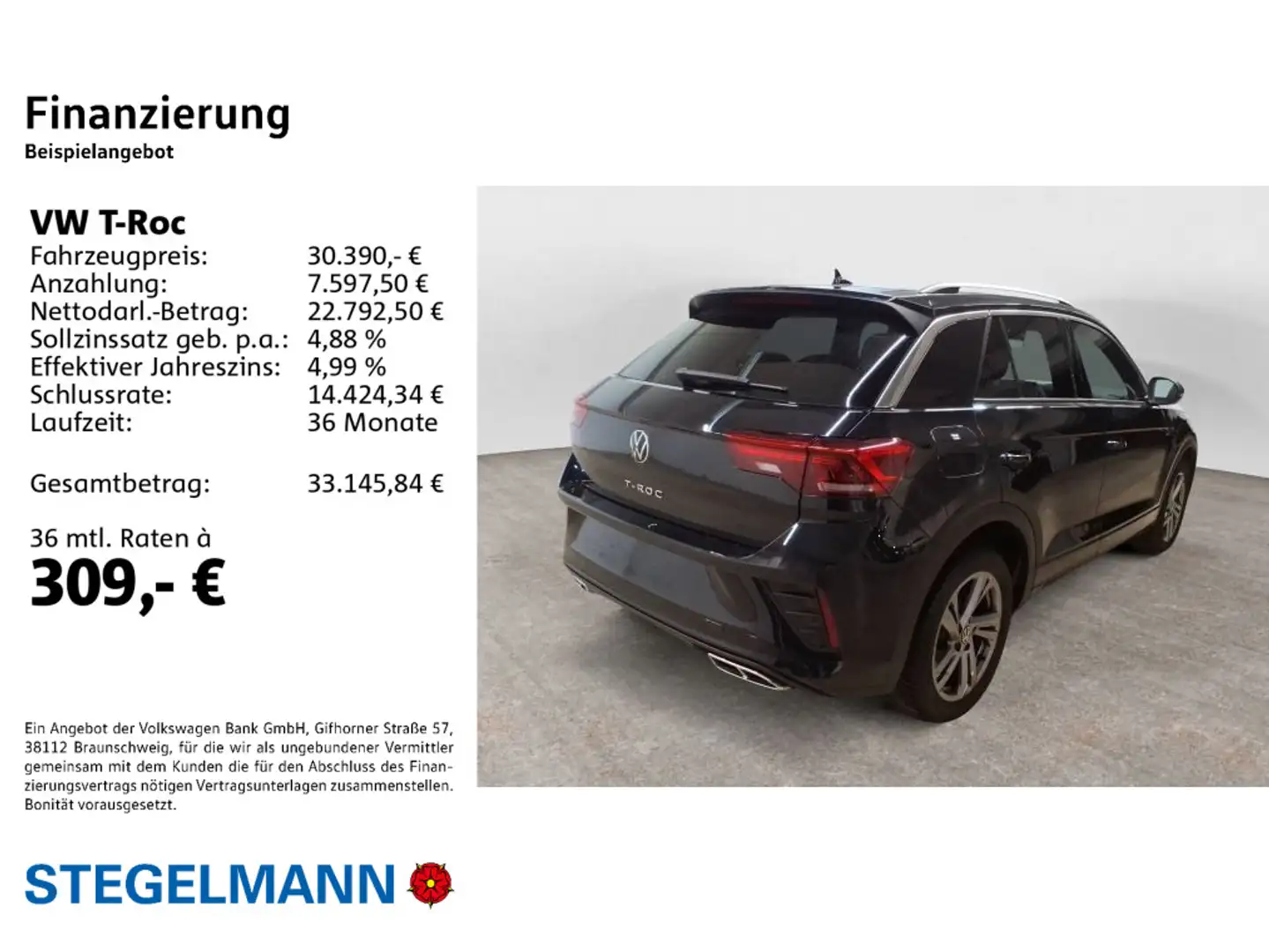 Volkswagen T-Roc 1.5 TSI DSG R-Line *AHK*LED*Navi*Kamera* Schwarz - 2