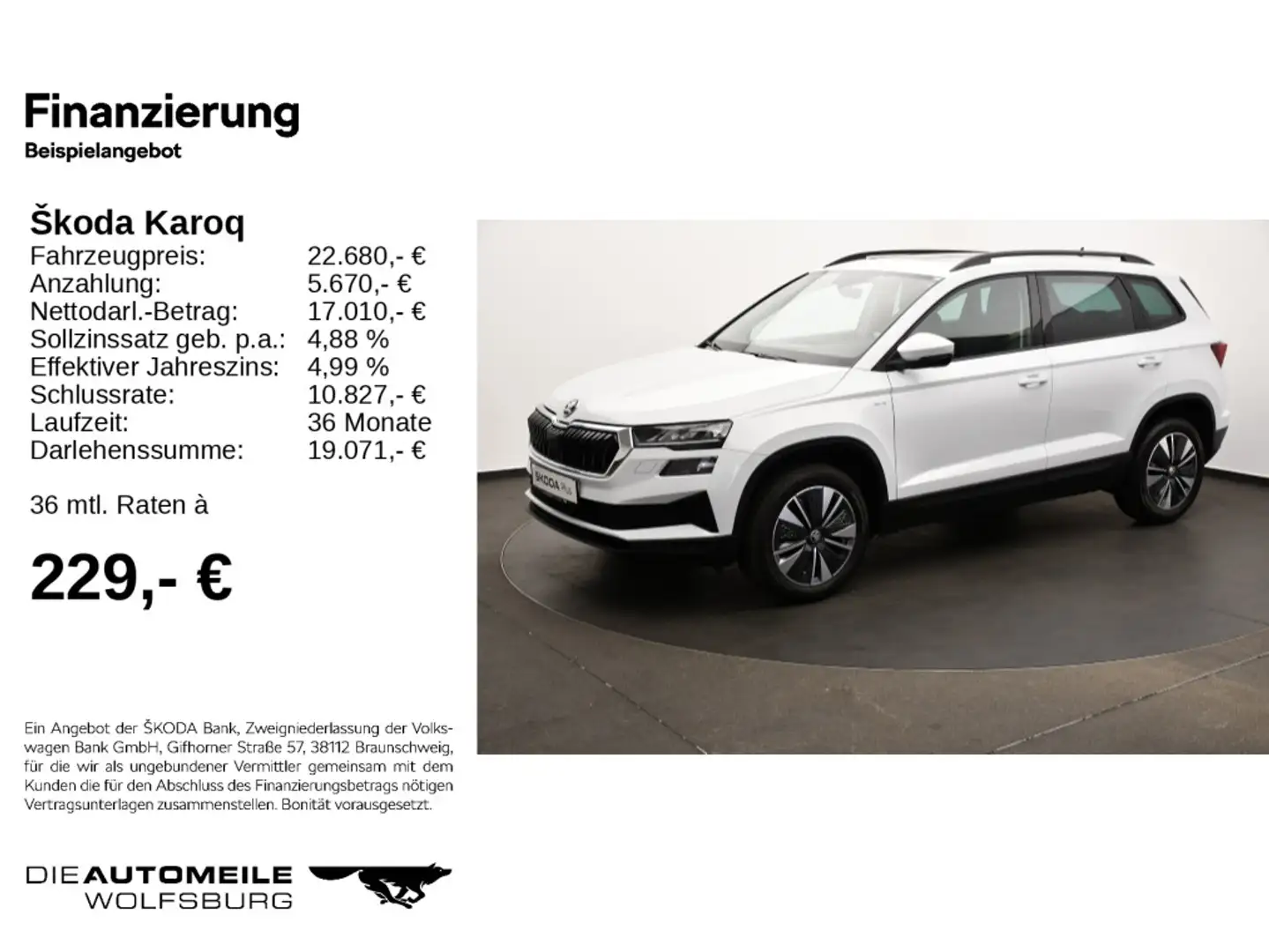 Skoda Karoq 1.0 TSI Tour LED/Pano Weiß - 2