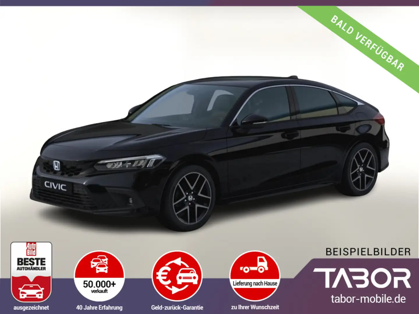 Honda Civic 184 CVT Advance Nav Leder Pano Bose SHZ Schwarz - 1