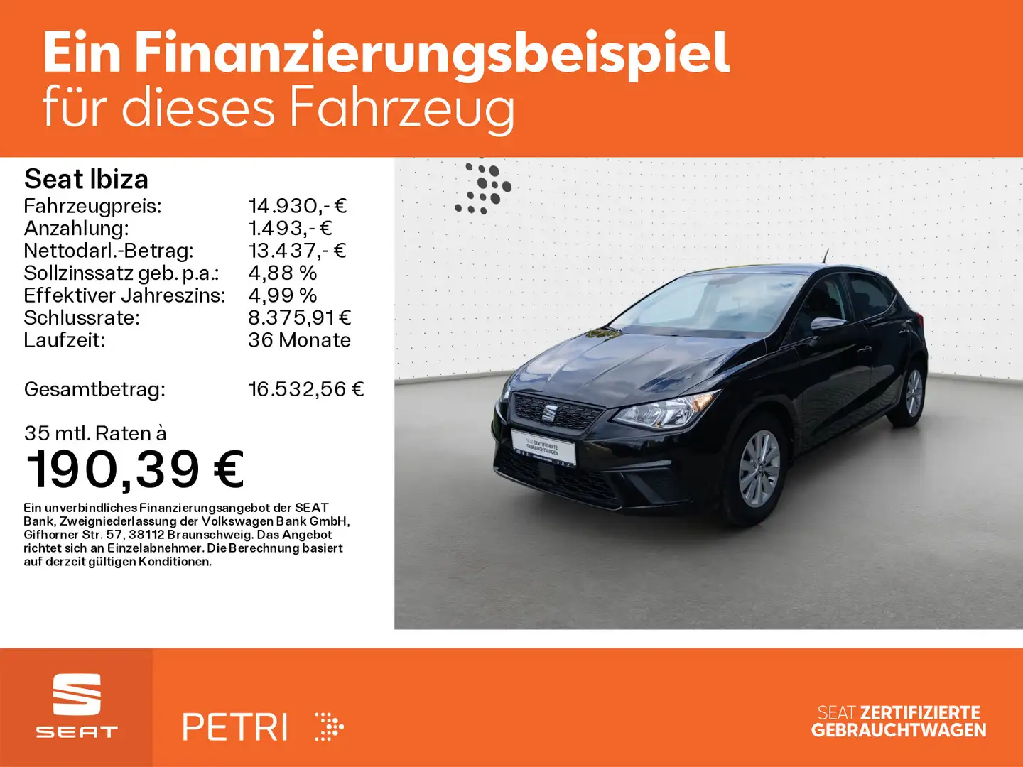 SEAT Ibiza Style 1.0 TSI*NAVI*SHZ*PDC*Winter-Paket*Mi Schwarz - 2