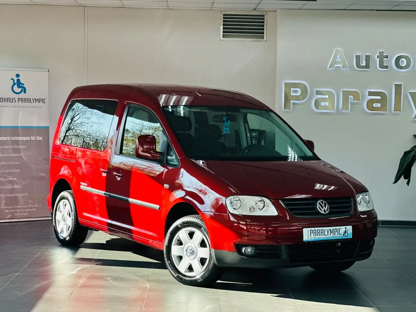 Volkswagen Caddy Life Team 1.6 Behindertengerecht-Rampe Rot - 2