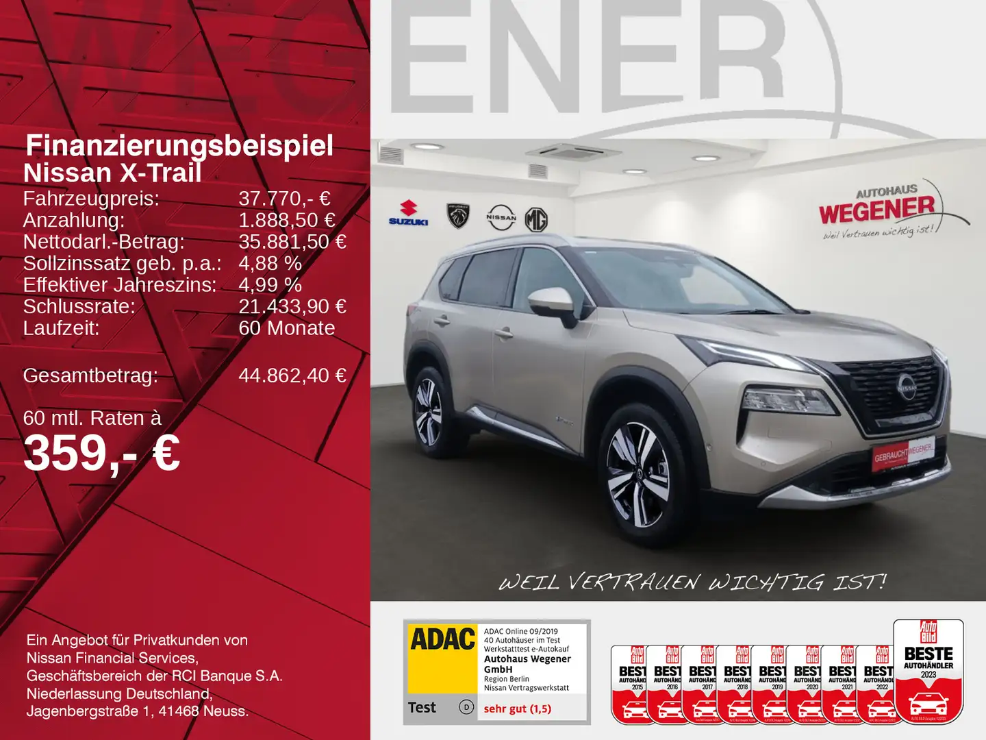 Nissan X-Trail X-TRAIL TEKNA e-4ORCE AT 4x4+Leder+ProPilot+360° Silber - 2