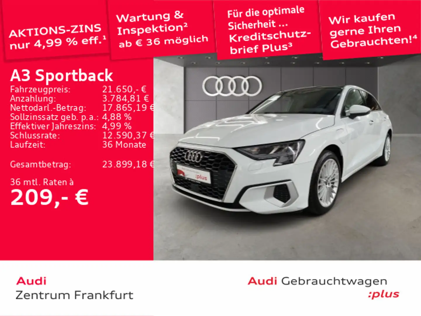 Audi A3 40 TFSI e S tronic advanced LED Led Weiß - 1