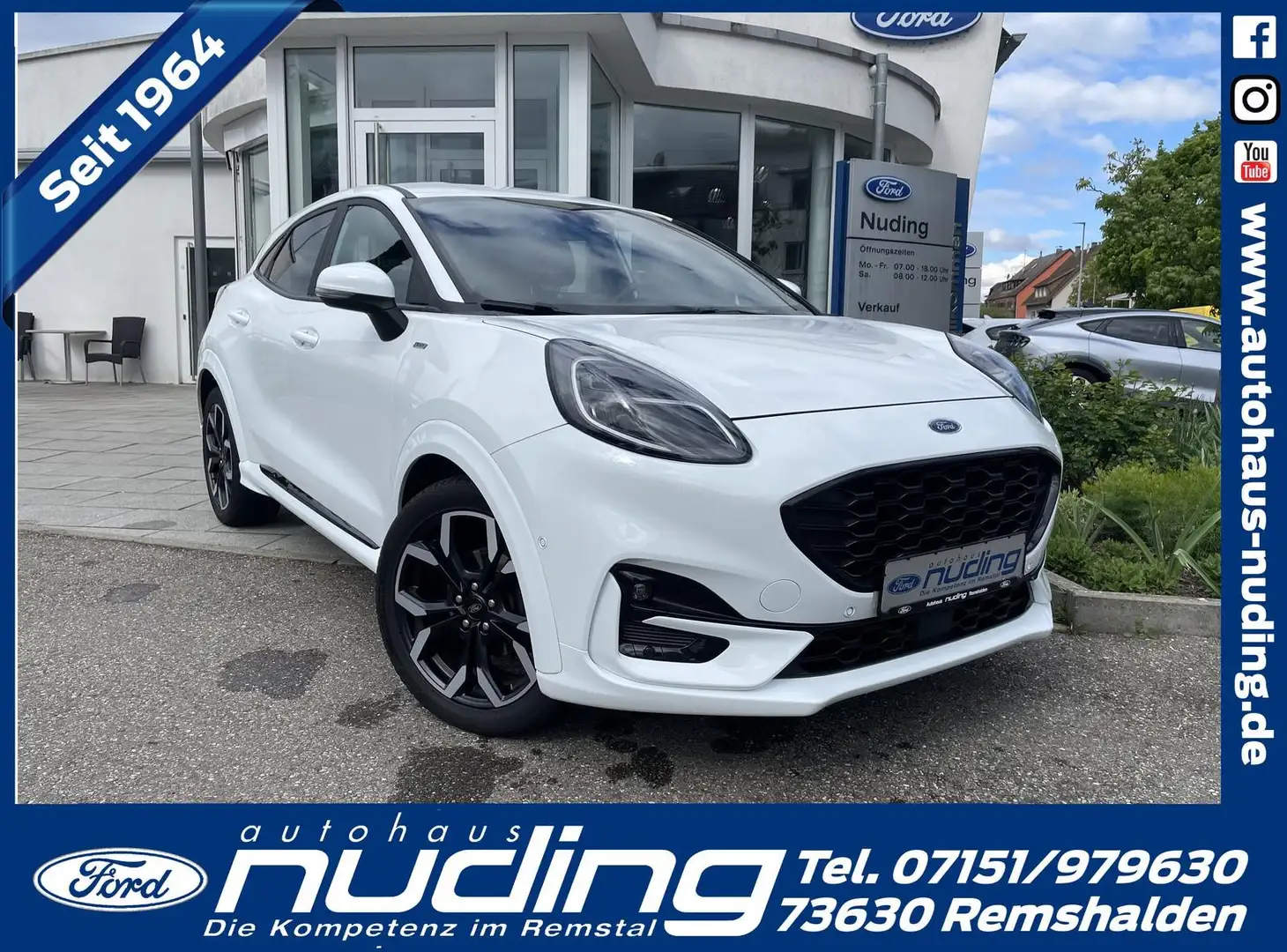 Ford Puma 1.0 EcoBoost Hybrid ST-Line X Navi/LED/BLIS Blanc - 1