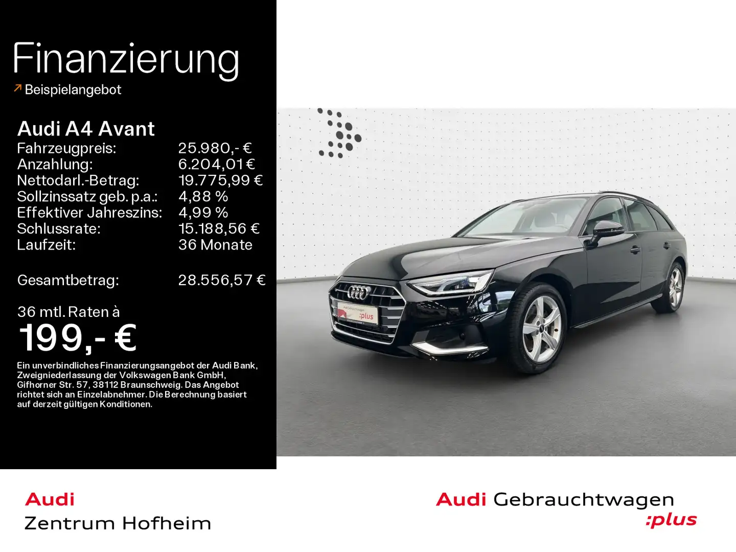 Audi A4 Advanced 35 TFSI S tronic*LED*NAV*KLIMA Schwarz - 1