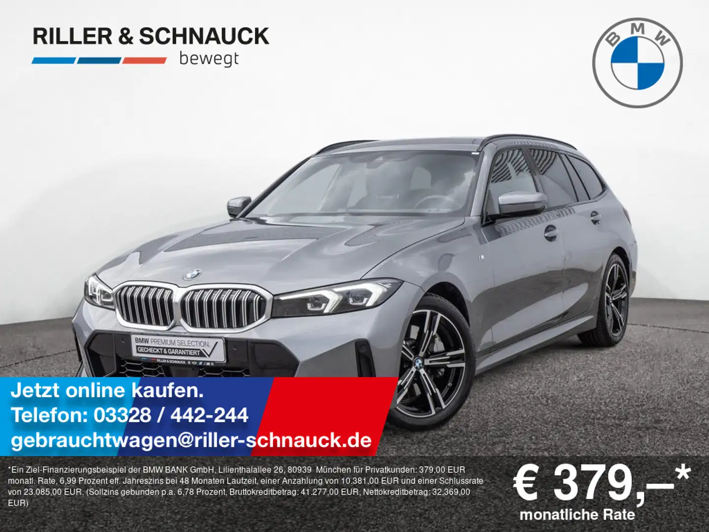 BMW 330 i Touring xDrive M Sport AHK+KAM+ACC+LED+S Grijs - 1