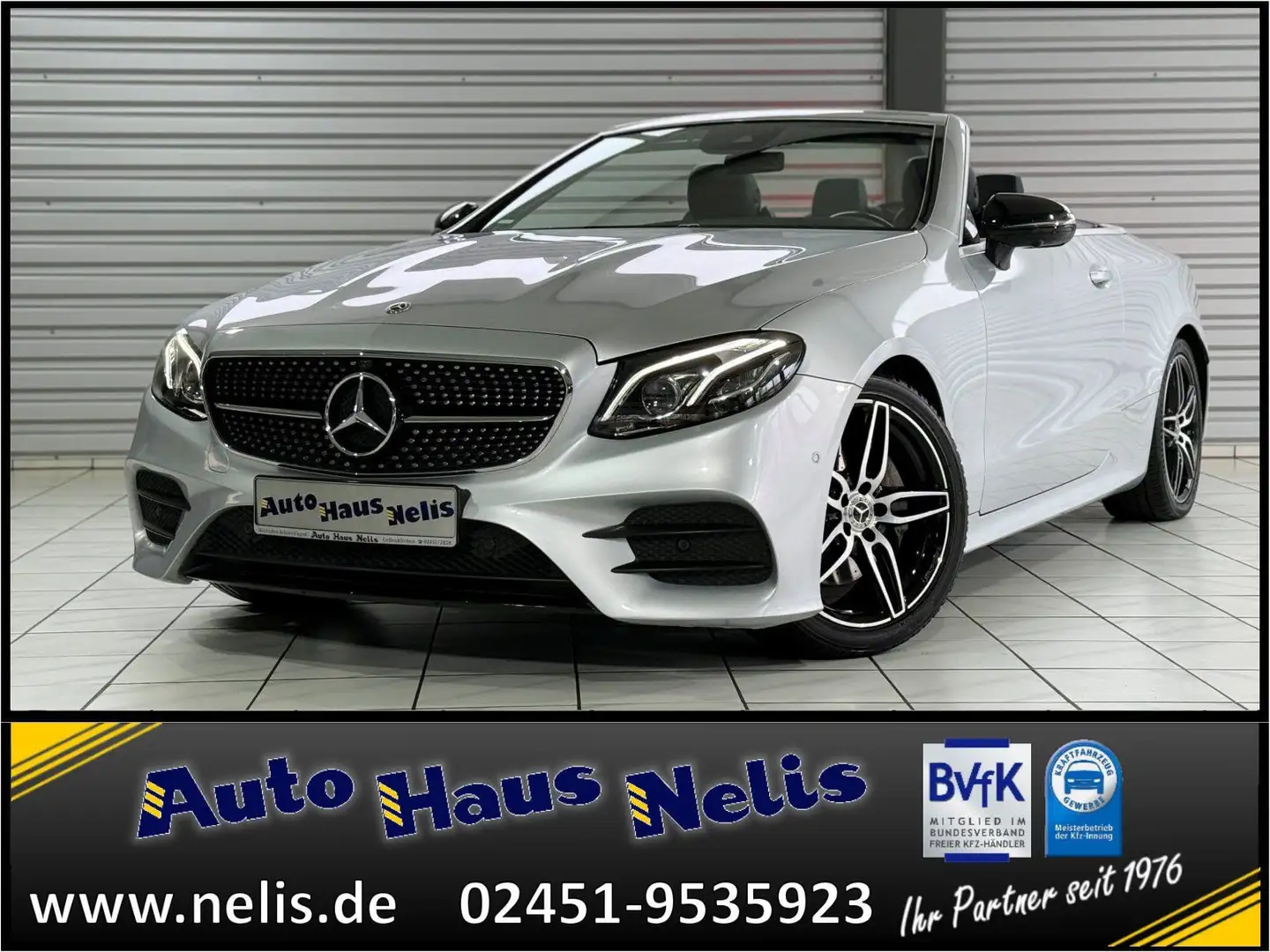 Mercedes-Benz E 200 Cabrio AMG-Line Airscarf Comand-Online Led Gümüş rengi - 1