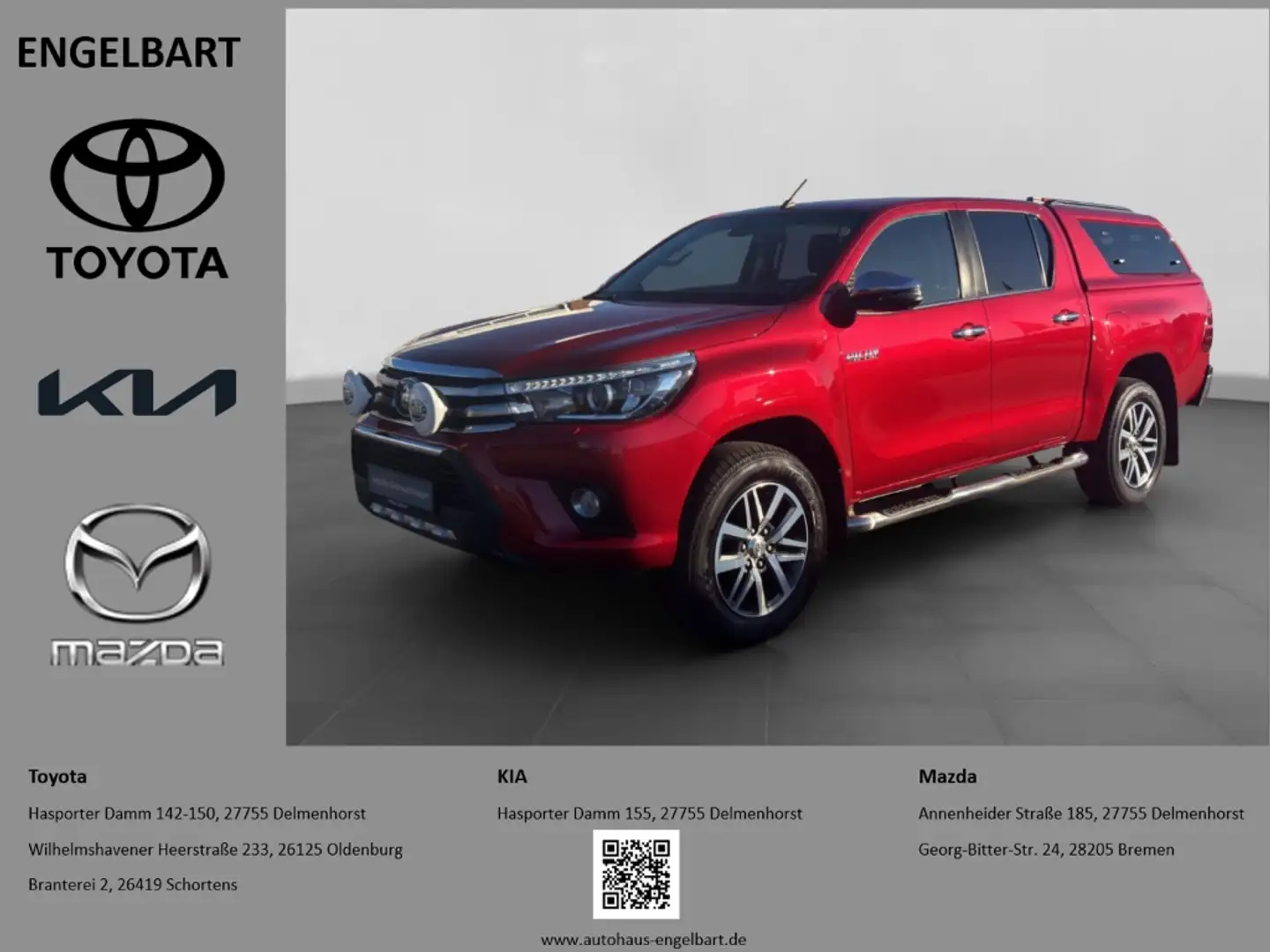 Toyota Hilux Double Cab Executive 4x4 Hardtop Frontscheinwerfer Rot - 1