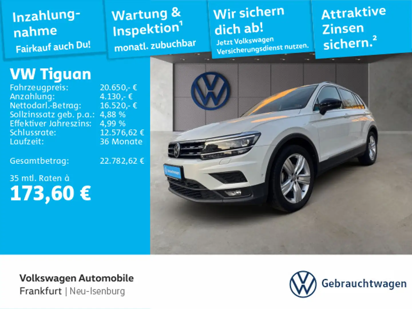 Volkswagen Tiguan 1.5 TSI IQ.DRIVE Navi AHK Spurwechselassi Weiß - 1
