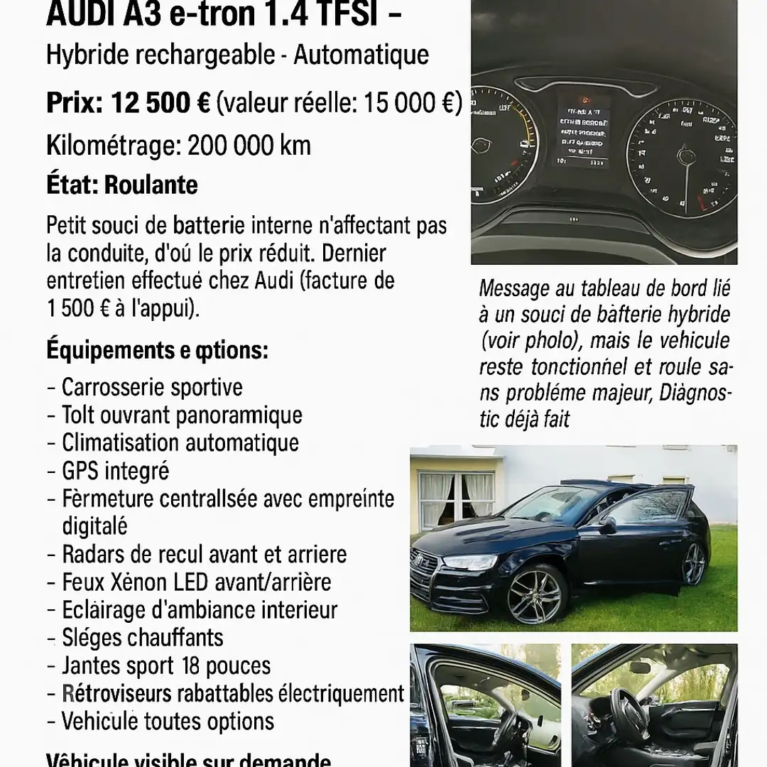 Audi A3 Sportback 1.4 TFSI e-tron 204 Ambition Luxe S tron Noir - 1