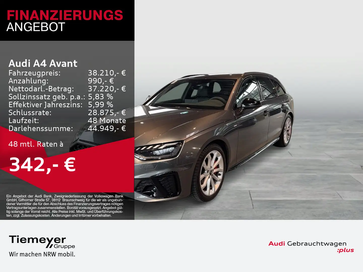Audi A4 40 TFSI Q 2x S LINE MATRIXVIRTUAL KAMER Grau - 1