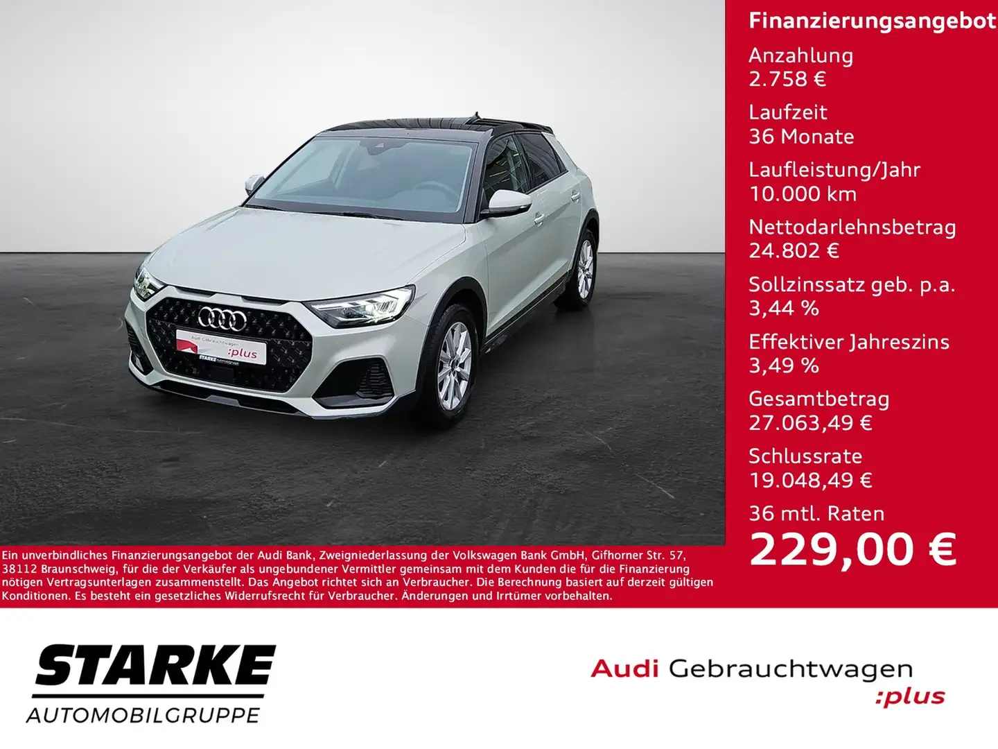 Audi A1 allstreet 30 TFSI S tronic NaviPlus LED SHZ Led... Silber - 1