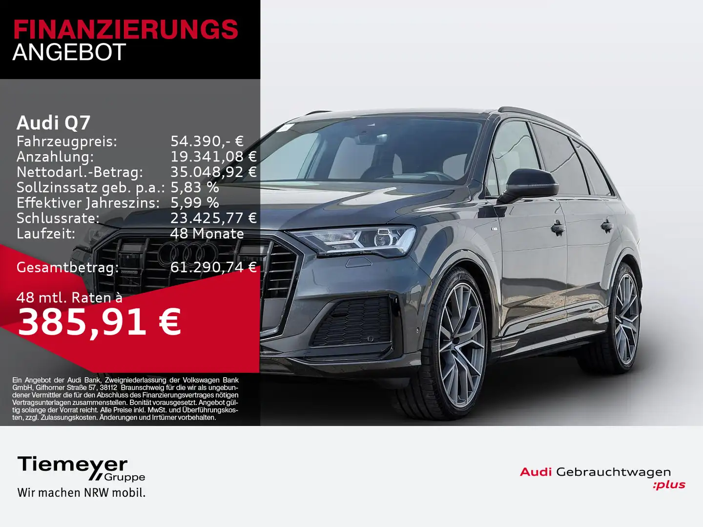 Audi Q7 50 TDI Q S LINE 7-SITZE LM22 BuO MATRIX Grau - 1