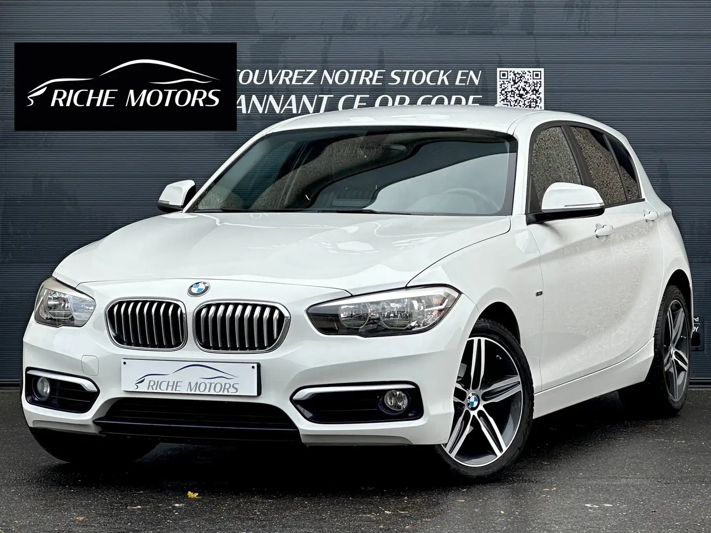 BMW 118 dA Automatique / Ja. 17" Sport Line / GPS / Tel. Blanc - 1