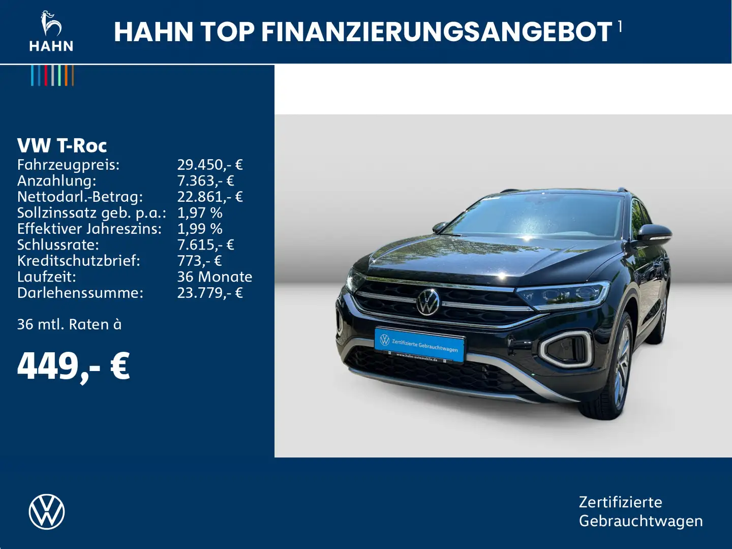 Volkswagen T-Roc Move 1.5TSI DSG LED AHK Navi Virtual ACC Schwarz - 2
