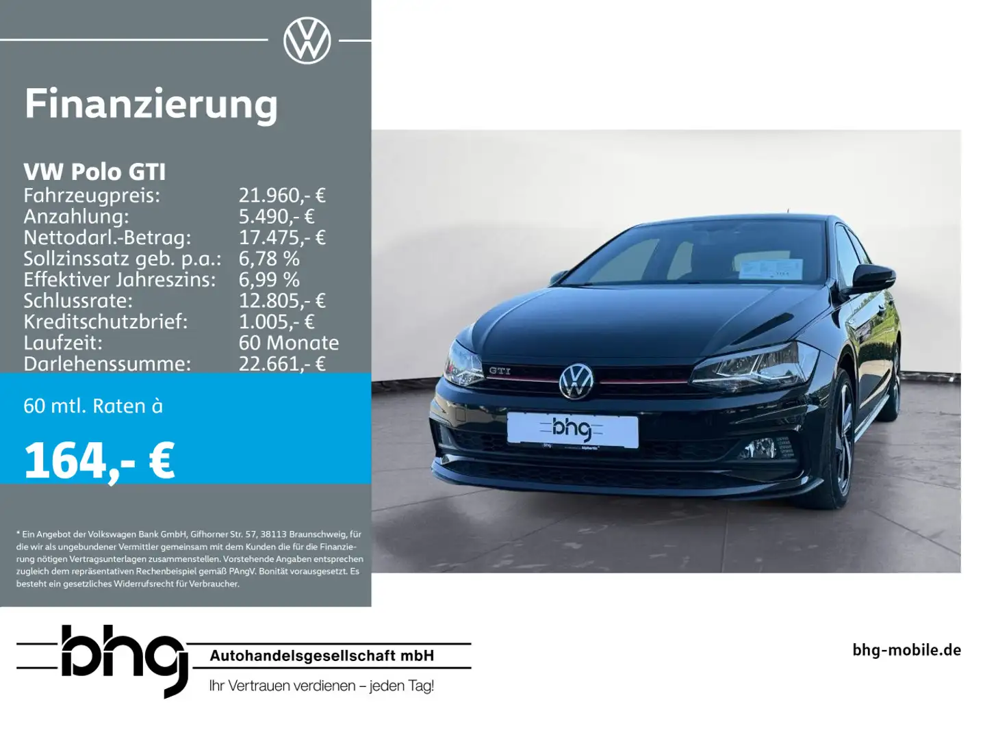 Volkswagen Polo GTI 2.0 TSI DSG SHZ PDC ACC ACTIVE-INFO Noir - 1