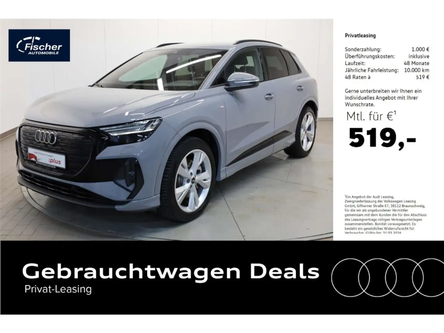 Audi Q4 e-tron 45 quattro S line W-Pumpe/Matrix/20'' Grau - 1