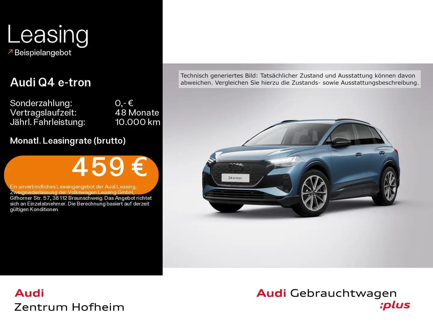 Audi Q4 e-tron 55 qu*Matrix*Virtual*Navi+*Teilleder*K Blau - 1