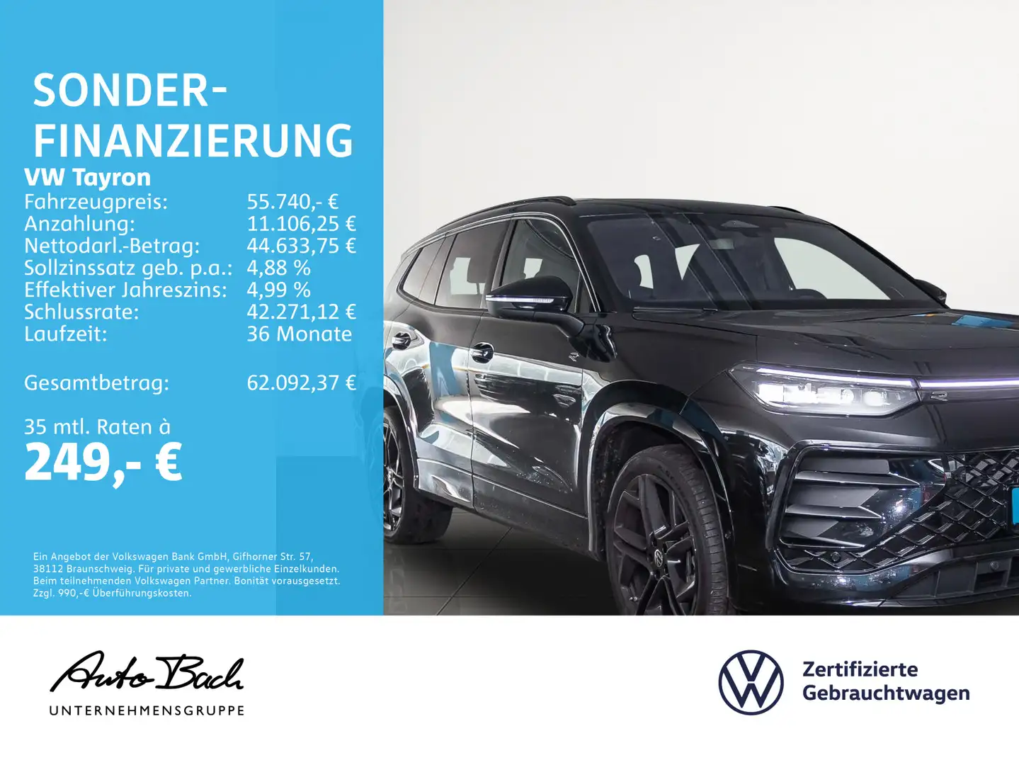 Volkswagen Tayron 2.0 TDI DSG R-Line 4MOTION, HD-Matrix-Sch Zwart - 2