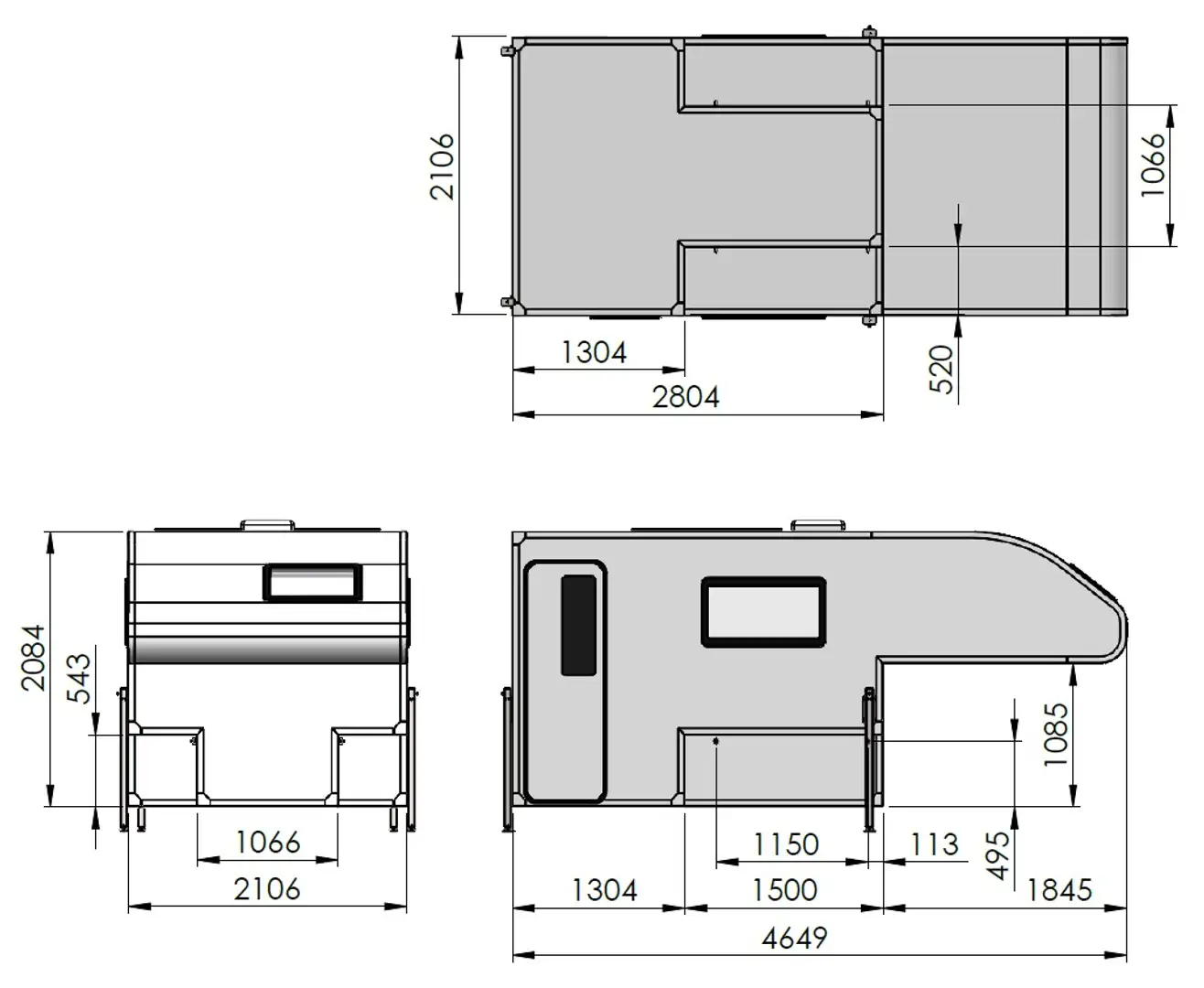 Caravans-Wohnm Pickup Wohnkabine NEU Белый - 2