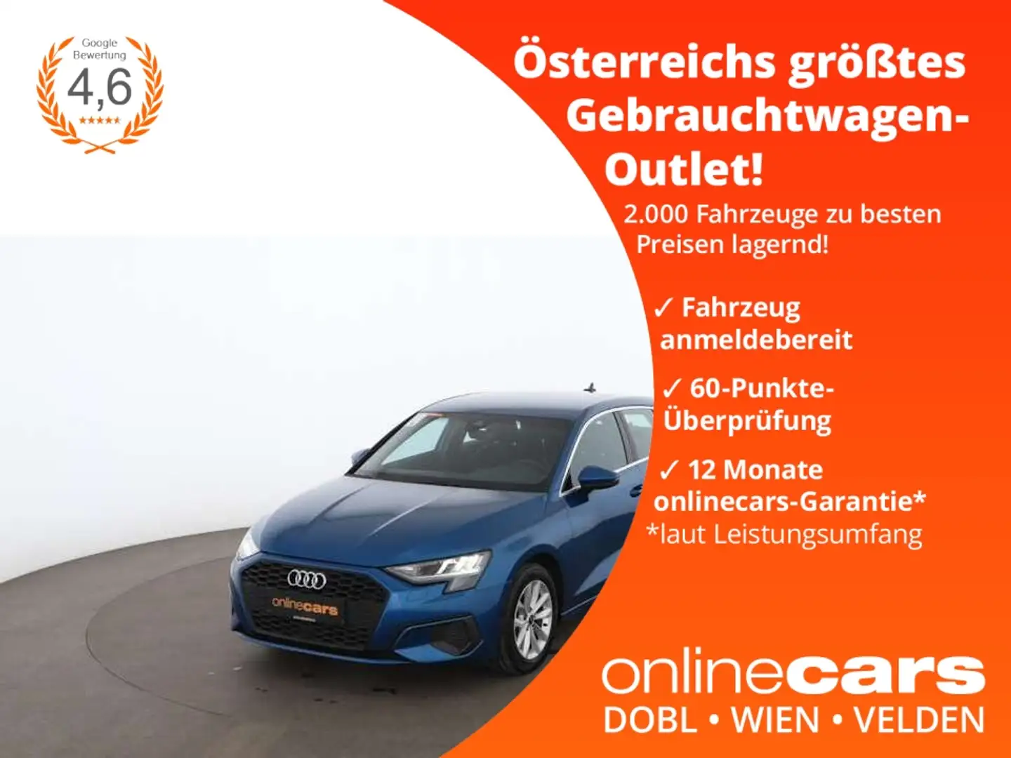 Audi A3 Sportback 35 TFSI Aut LED ASSIST TEMPOMAT PDC Blau - 1