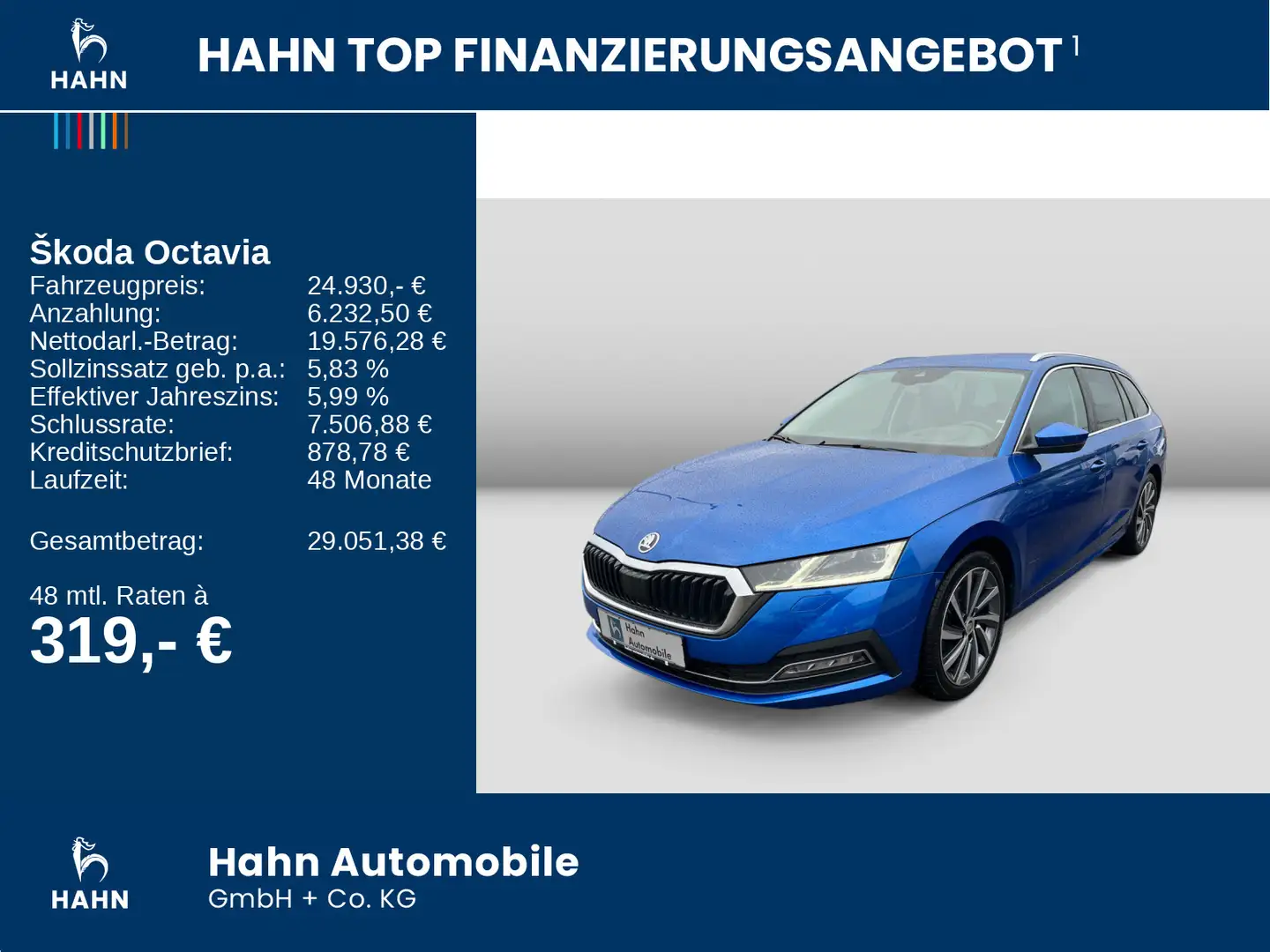 Skoda Octavia Combi 2.0 TDI DSG Style AHK Navi LED ACC Blau - 2