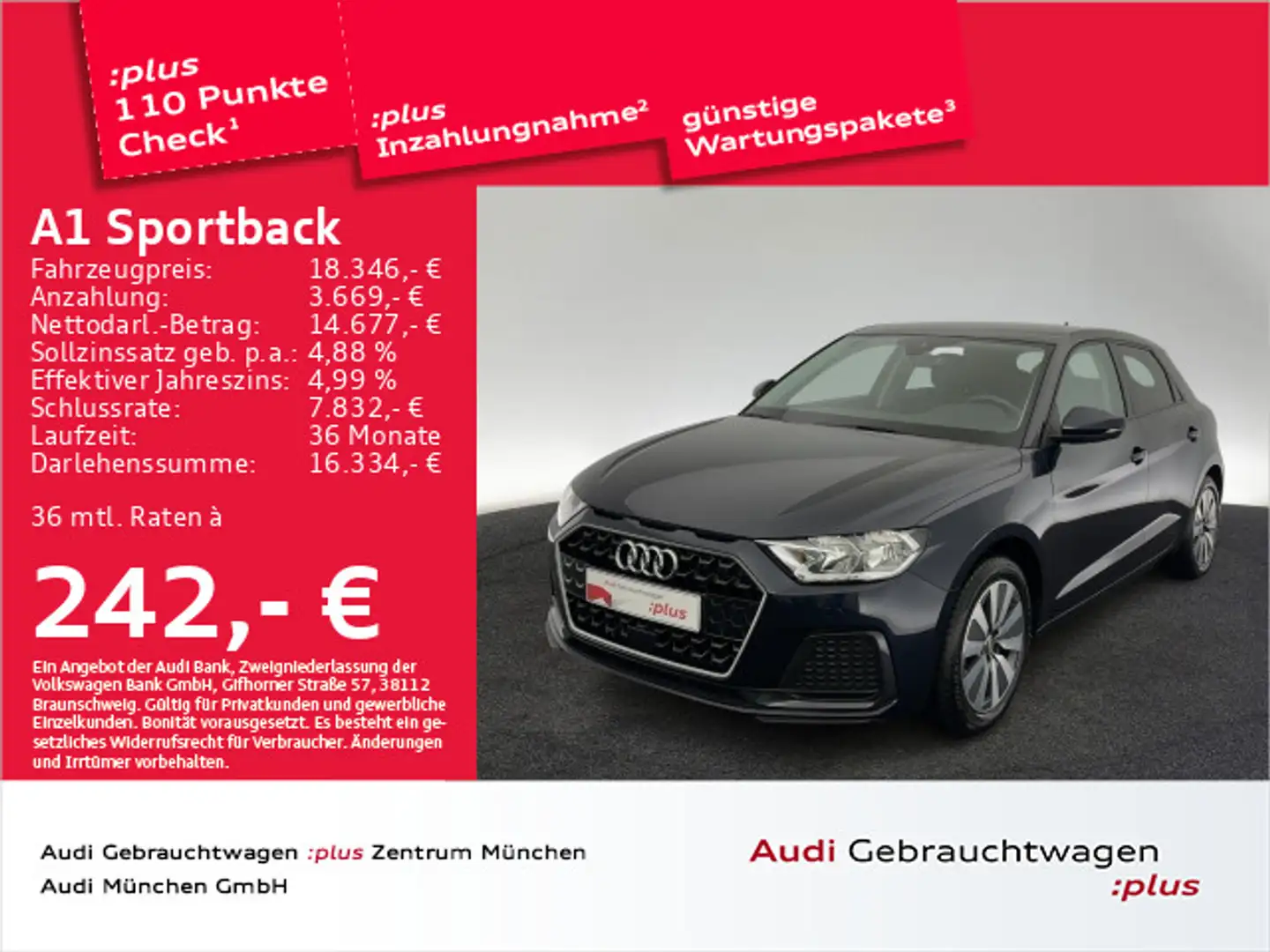 Audi A1 25 TFSI S tronic advanced PDC/SitzH Blauw - 1