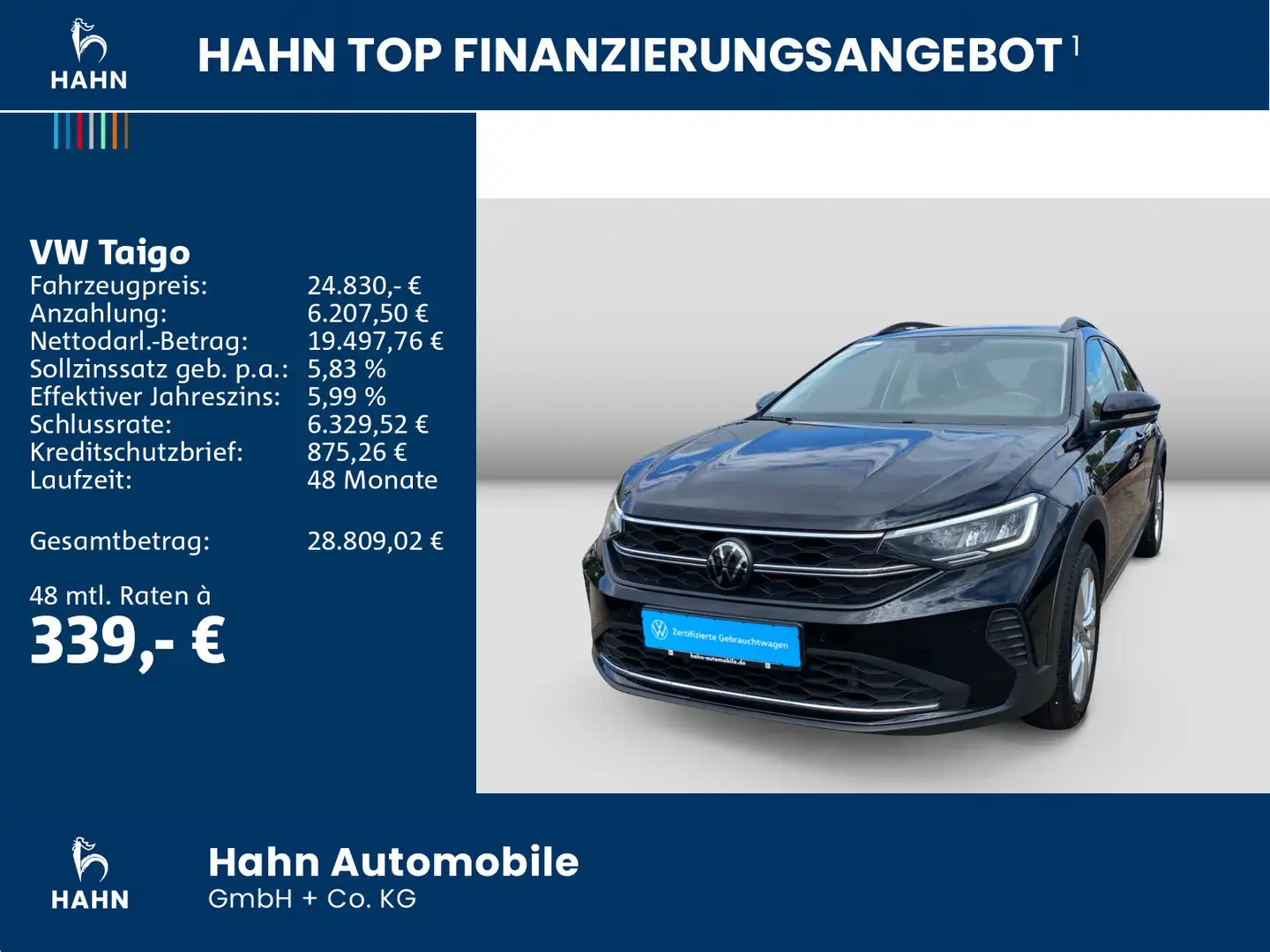 Volkswagen Taigo 1.5TSI DSG Life ACC Navi LED PDC Sitzheiz Schwarz - 2