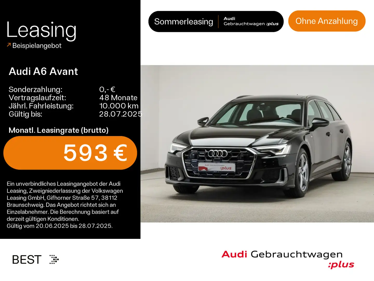 Audi A6 50 TDI quattro S-LINE PANO*MATRIX*KAMER Schwarz - 1