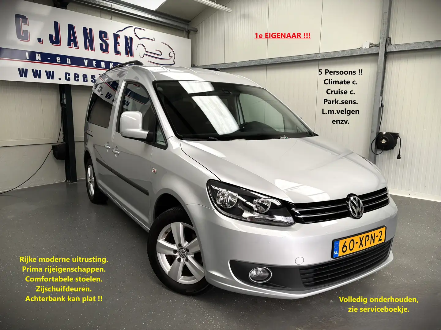 Volkswagen Caddy 1.2 TSI Comfortline/klein leder pakket !! Grijs - 1