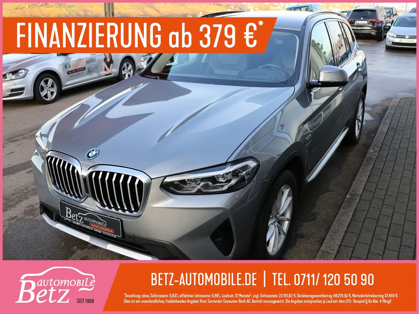 BMW X3 xDrive30e HUD ACC AHK RFK Gris - 1