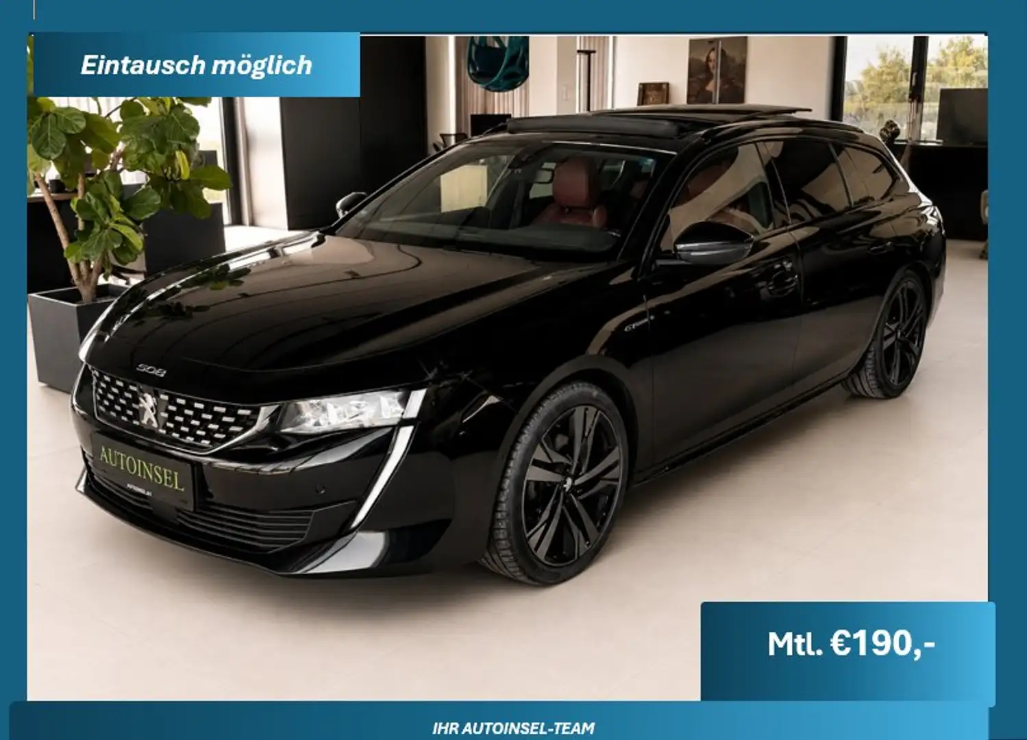 Peugeot 508 GT VOLL 360° Pano ACC Rote Ledersitze Schwarz - 1