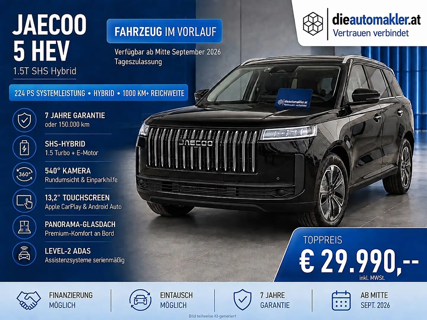 Jaecoo J5 JAECOO 5 HEV PREMIUM 1.5T SHS-H – 224 PS HYBRID... Schwarz - 1