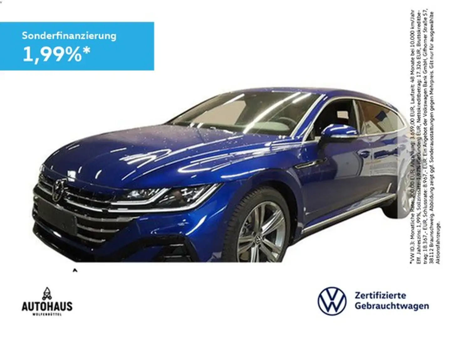Volkswagen Arteon Shooting Brake R-Line 2.0 TSI DSG AHK IQ Blau - 1