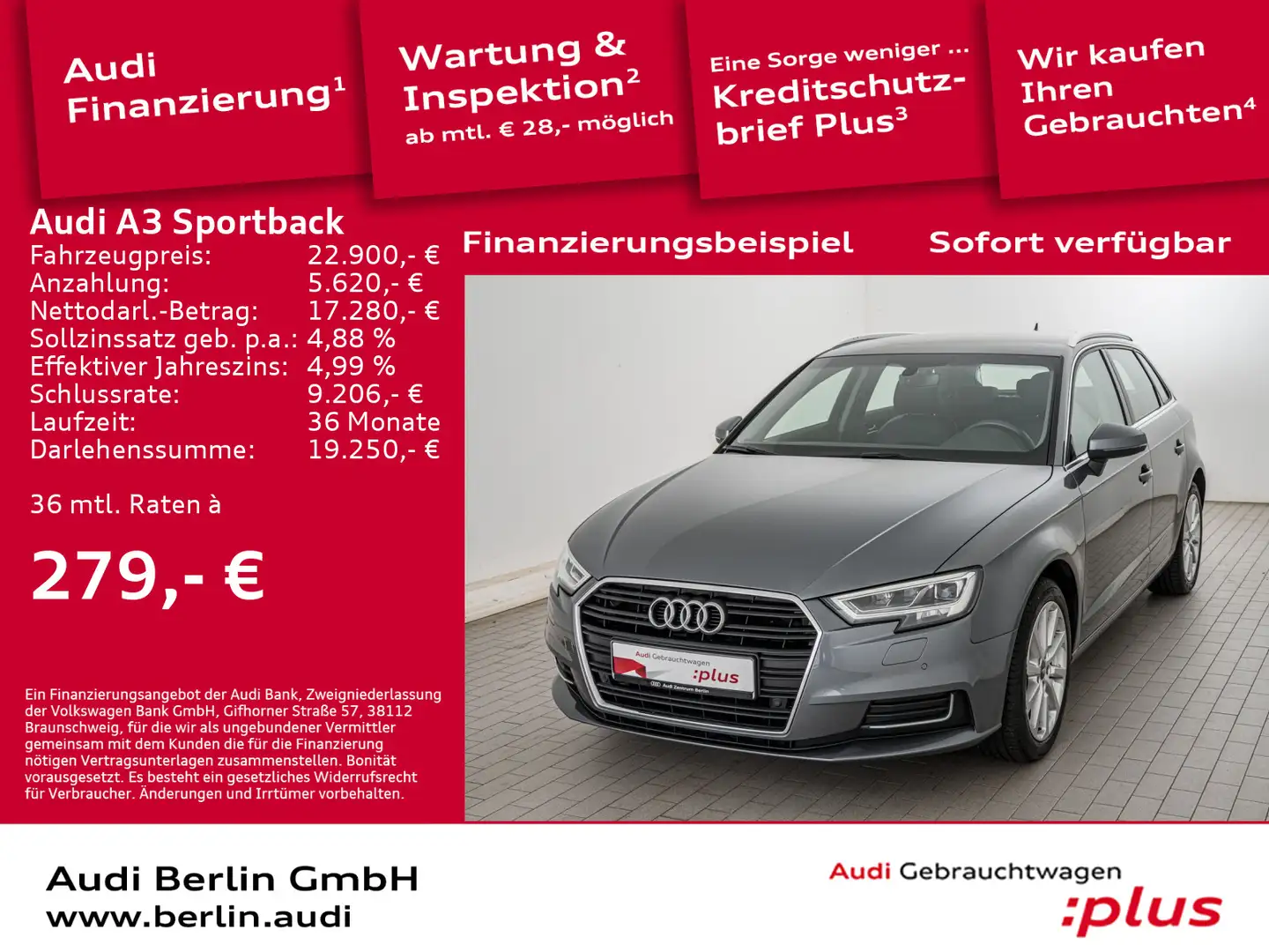 Audi A3 design 35 TFSI S tr. SITZHZG LED Grau - 1
