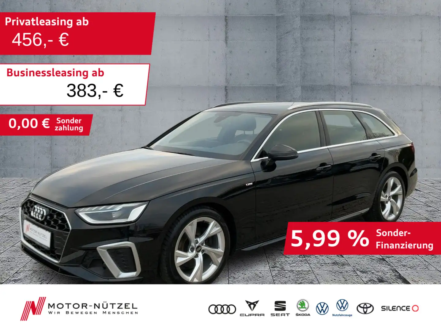 Audi A4 35 TFSI S-TR S-LINE 5JG+LED+NAV+AHK-Vob Schwarz - 1