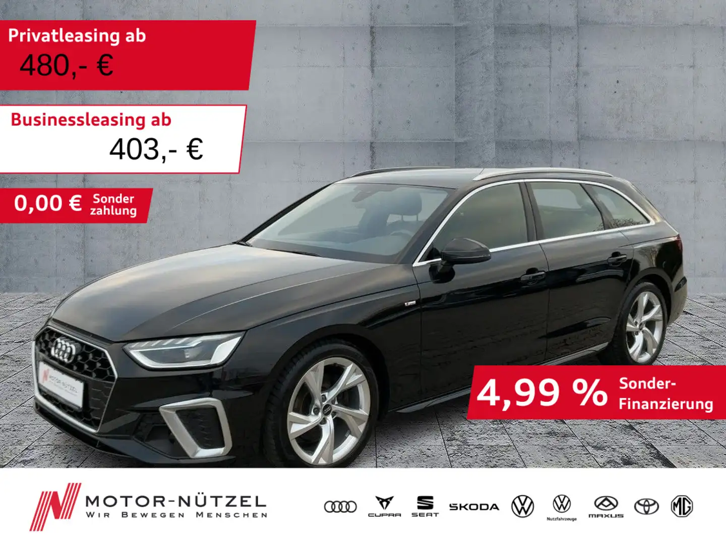 Audi A4 35 TFSI S-TR S-LINE 5JG+LED+NAV+AHK-Vob Schwarz - 1