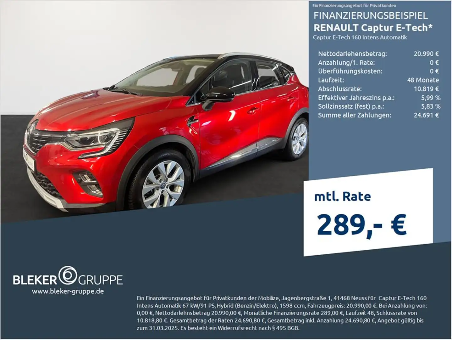 Renault Captur Captur E-Tech 160 Intens Automatik Rot - 1